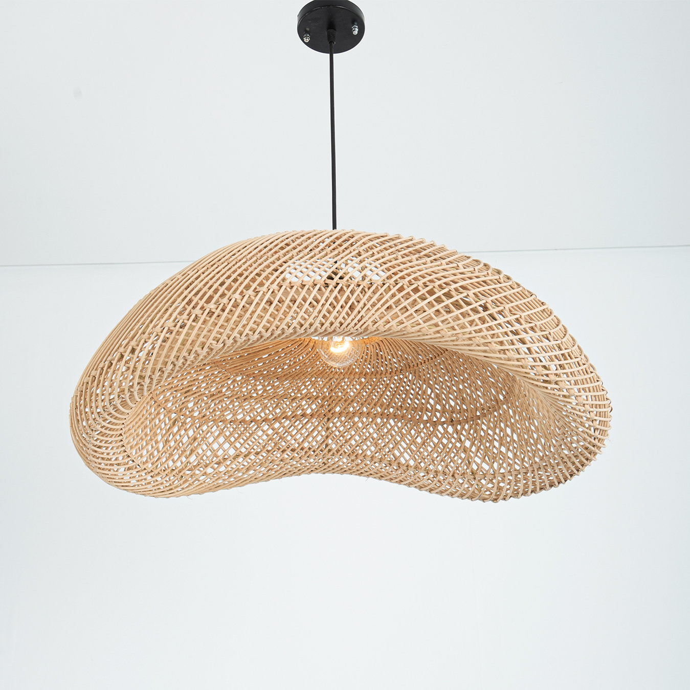 LTS-CH-140N-1L Rayiria 1 Light Beige Chandelier - Image 1