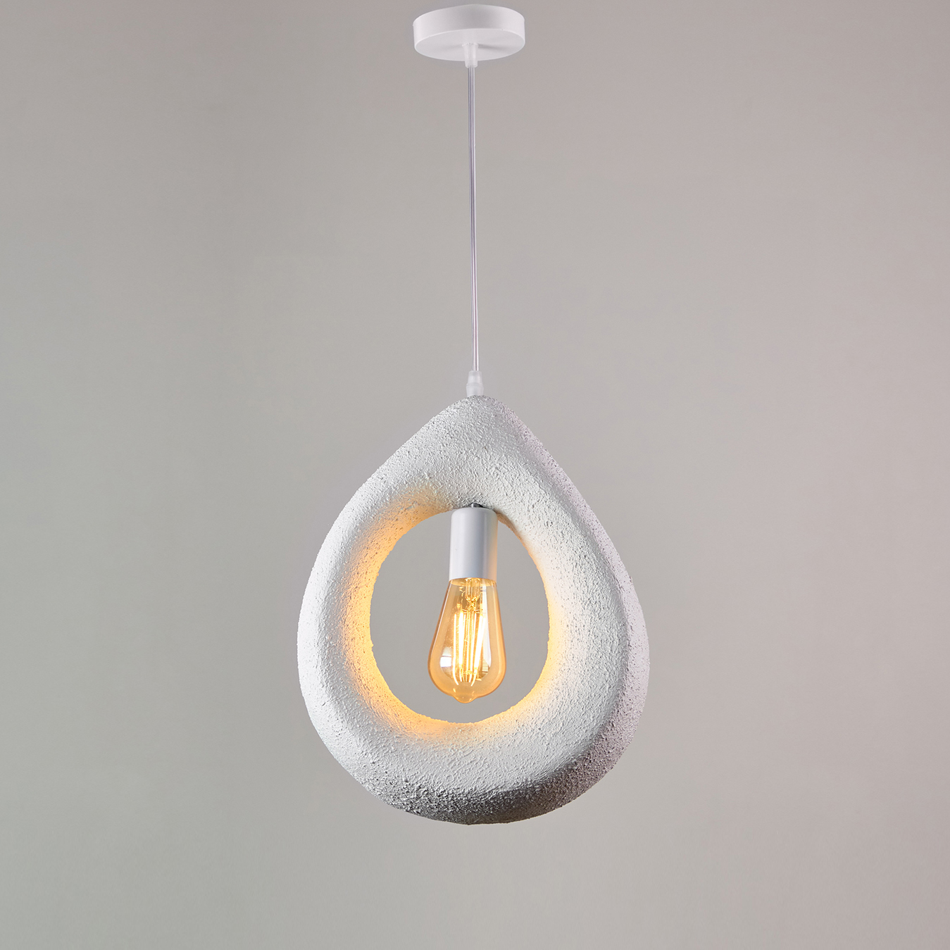 NGF-CH-1986BG-1L Xelar 1 Light White Chandelier - Image 1