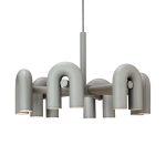 Radelio 8 Lights LED Grey Chandelier