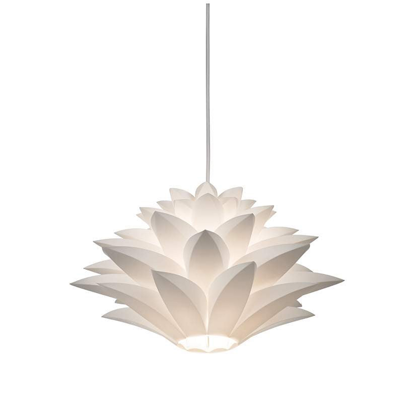 WDI-PD-114W-1L Klavic 1 Light White Chandelier - Image 1