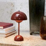 Tindiria LED Burgundy Rechargeable Table Lamp - Image 2