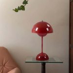 Tindiria LED Burgundy Rechargeable Table Lamp - Image 3